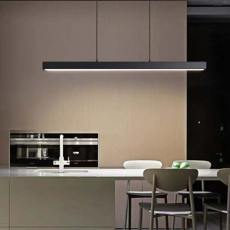 Nowoczesna liniowa metalowa lampa wisząca LED Thala, czarno-brązowa | ventumra