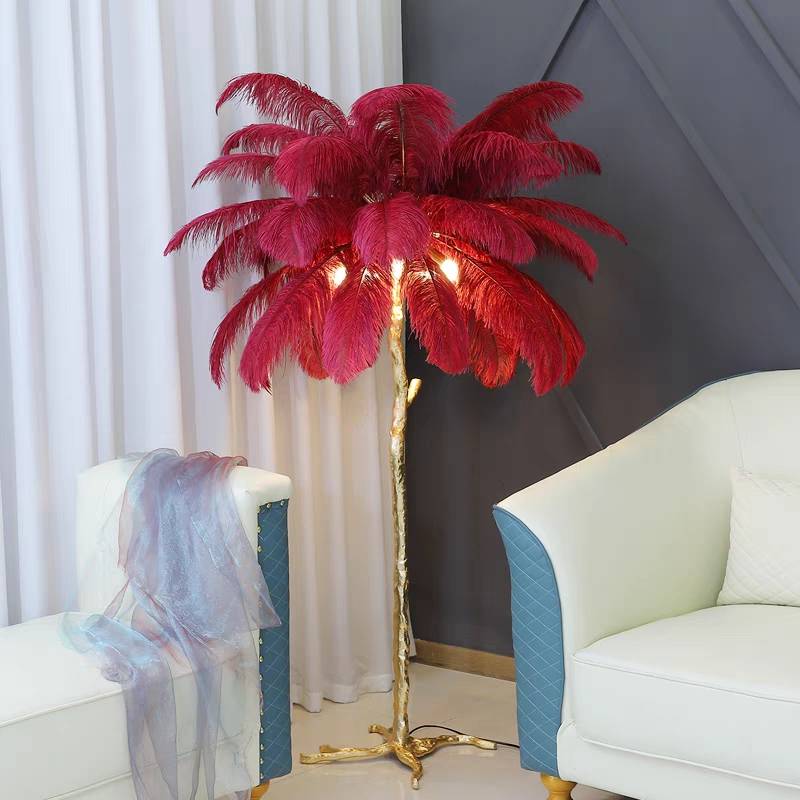 O'Moore Nordic Luxury Unique Ostrich Feather Floor Lamp/Table Lamp - Neutralighting