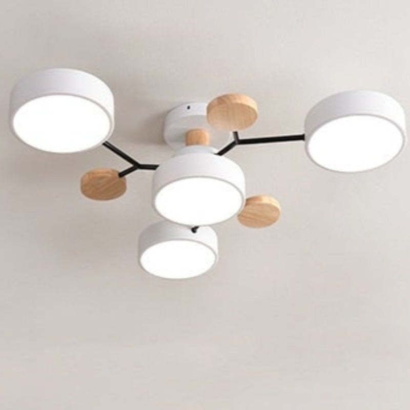 Arisha Ceiling Light, Wood Round for Living Room | ventumra