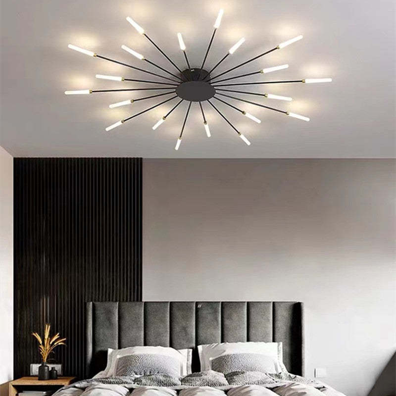 Wesley Flush-Mount Ceiling Light Fireworks, Black/Gold - Neutralighting