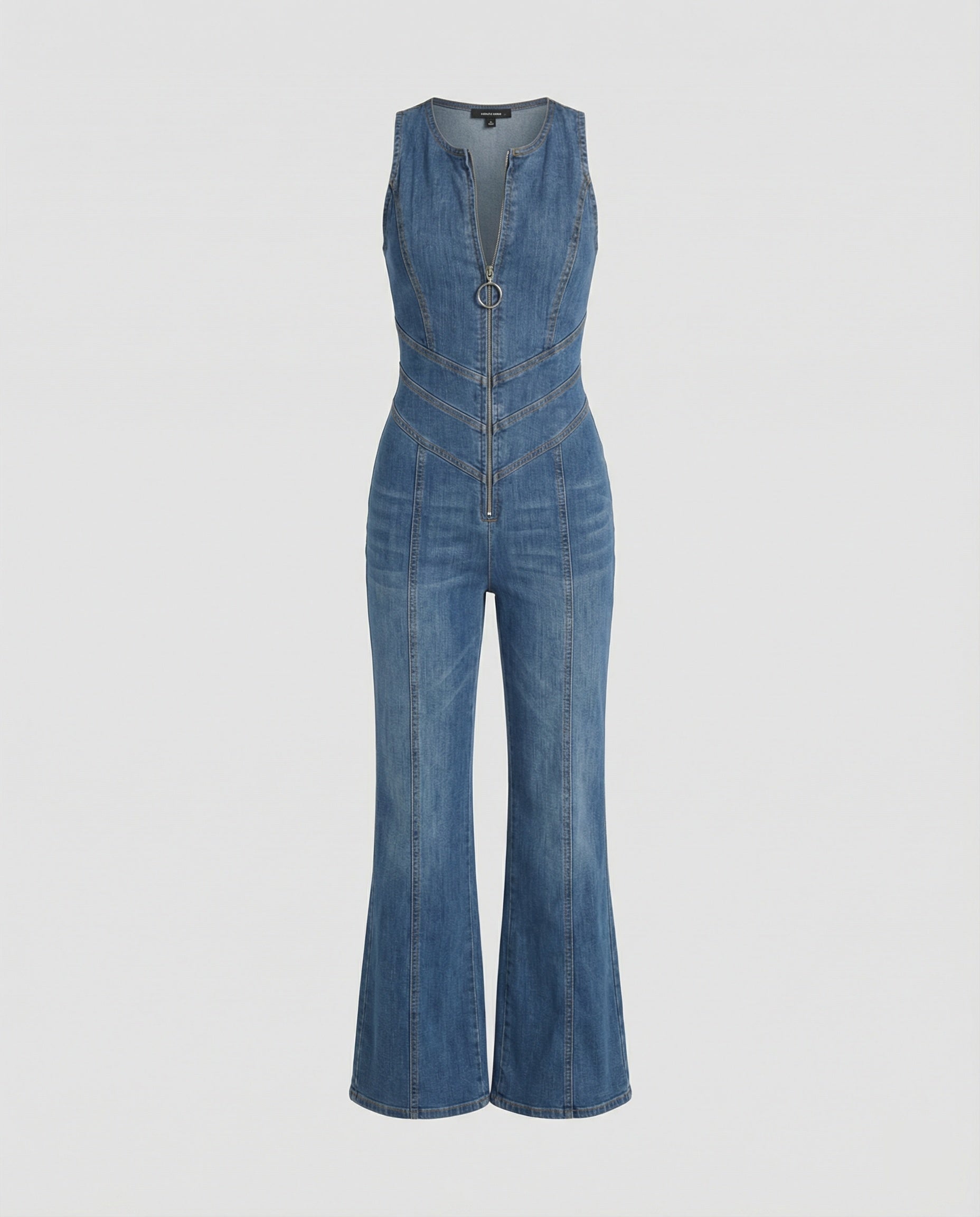 Retro Heart Cutout Denim Jumpsuit | ventumra