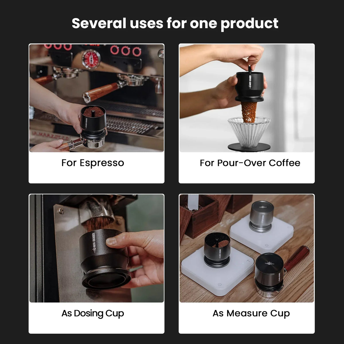BrewMaster espressokaffefordeler - størrelser på 51-54 mm og 58 mm