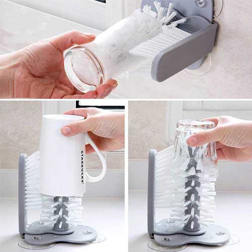 CleanoPro Double-Sided Glass Cleaner Brush — Flexible Bristles