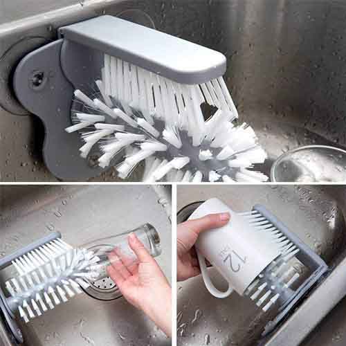 CleanoPro Double-Sided Glass Cleaner Brush — Flexible Bristles