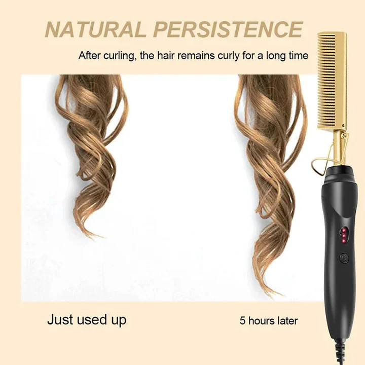 Electric Hot Comb for Thick, Coarse & Natural Hair — Fast Heating