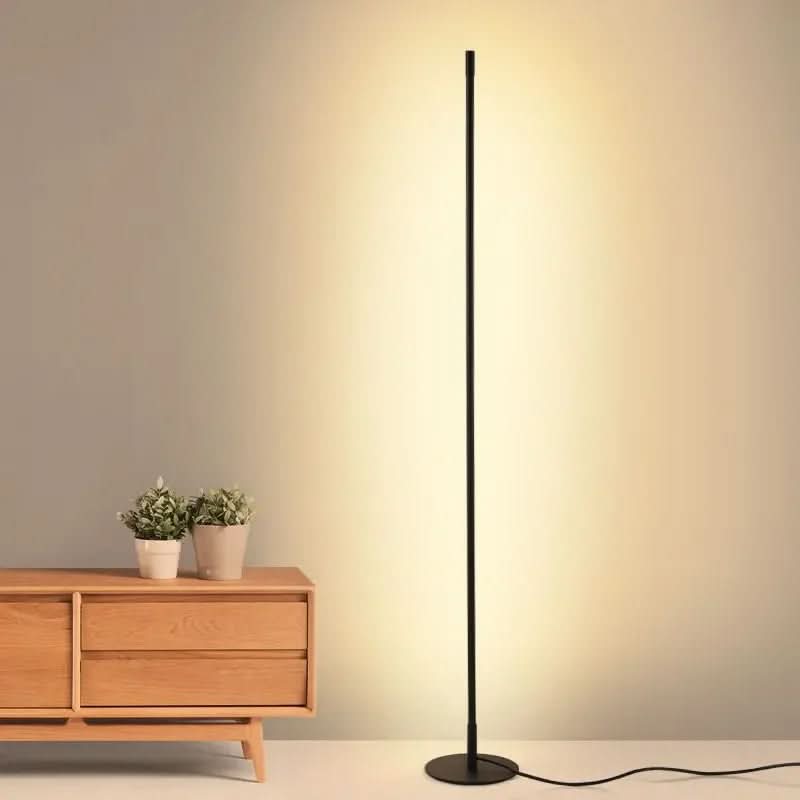 LumenAura — smukła metalowa lampa podłogowa z funkcją ściemniania do oświetlenia zadaniowego i nastrojowego
