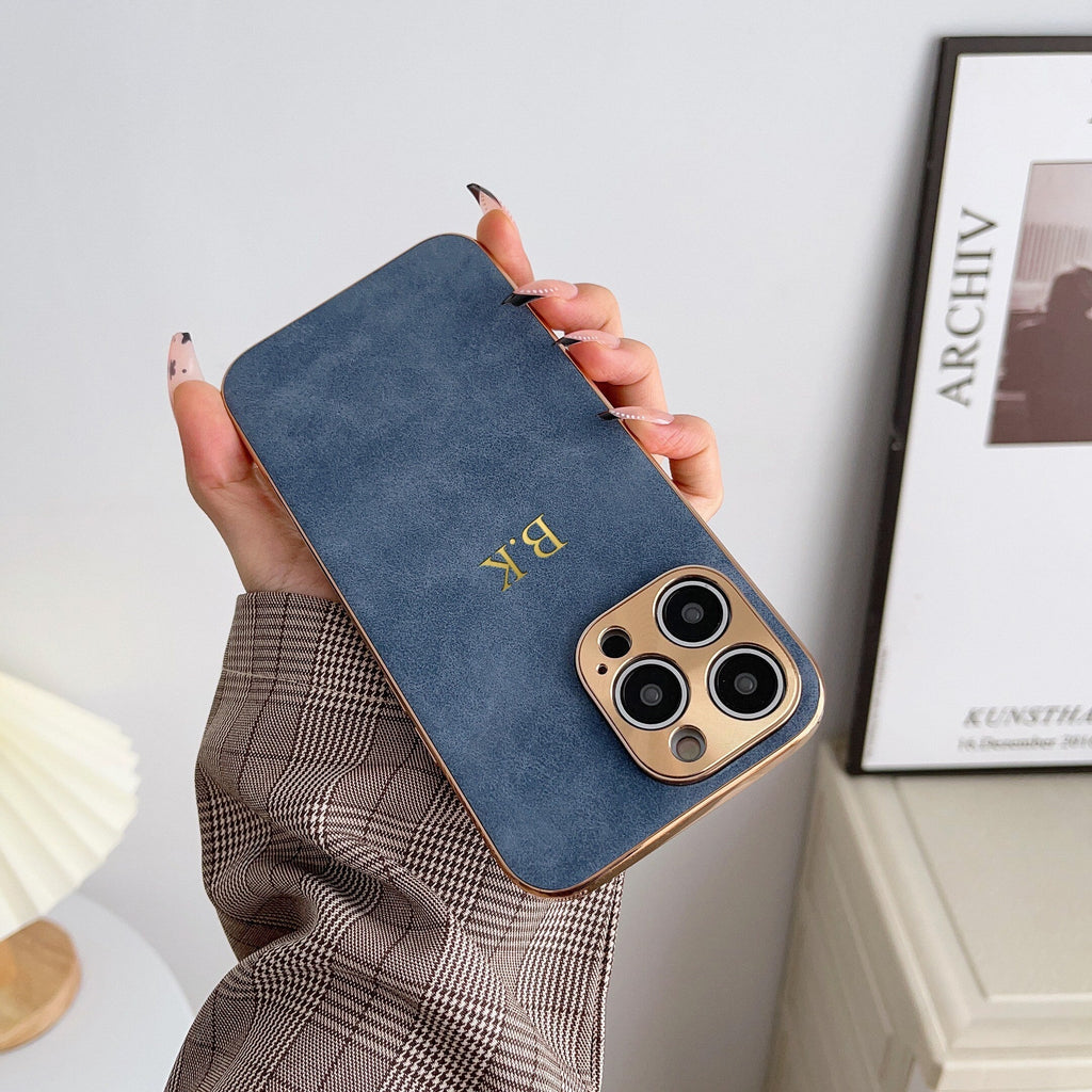 Capa de luxo em pele Luminex para iPhone — estrutura brilhante protetora