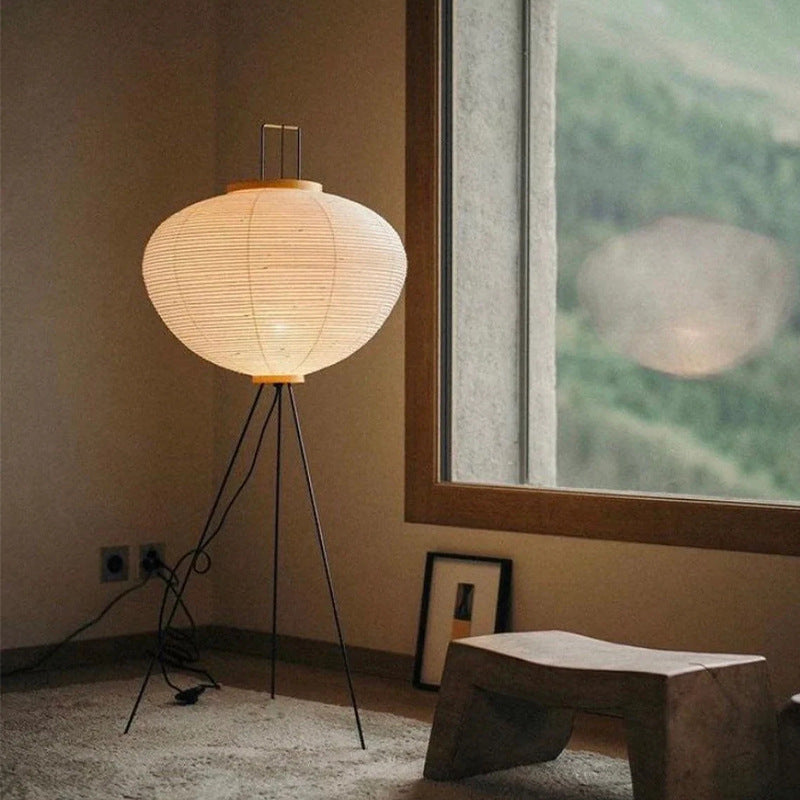Selora Tripod Floor Lamp with Paper Lantern Shade Glow