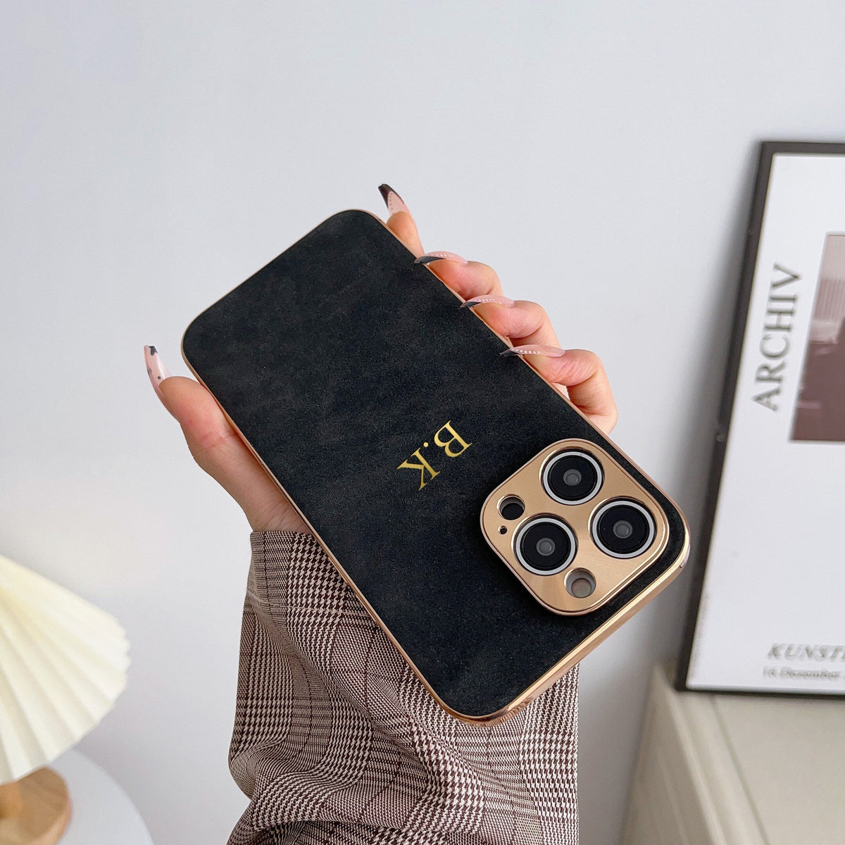Capa de luxo em pele Luminex para iPhone — estrutura brilhante protetora
