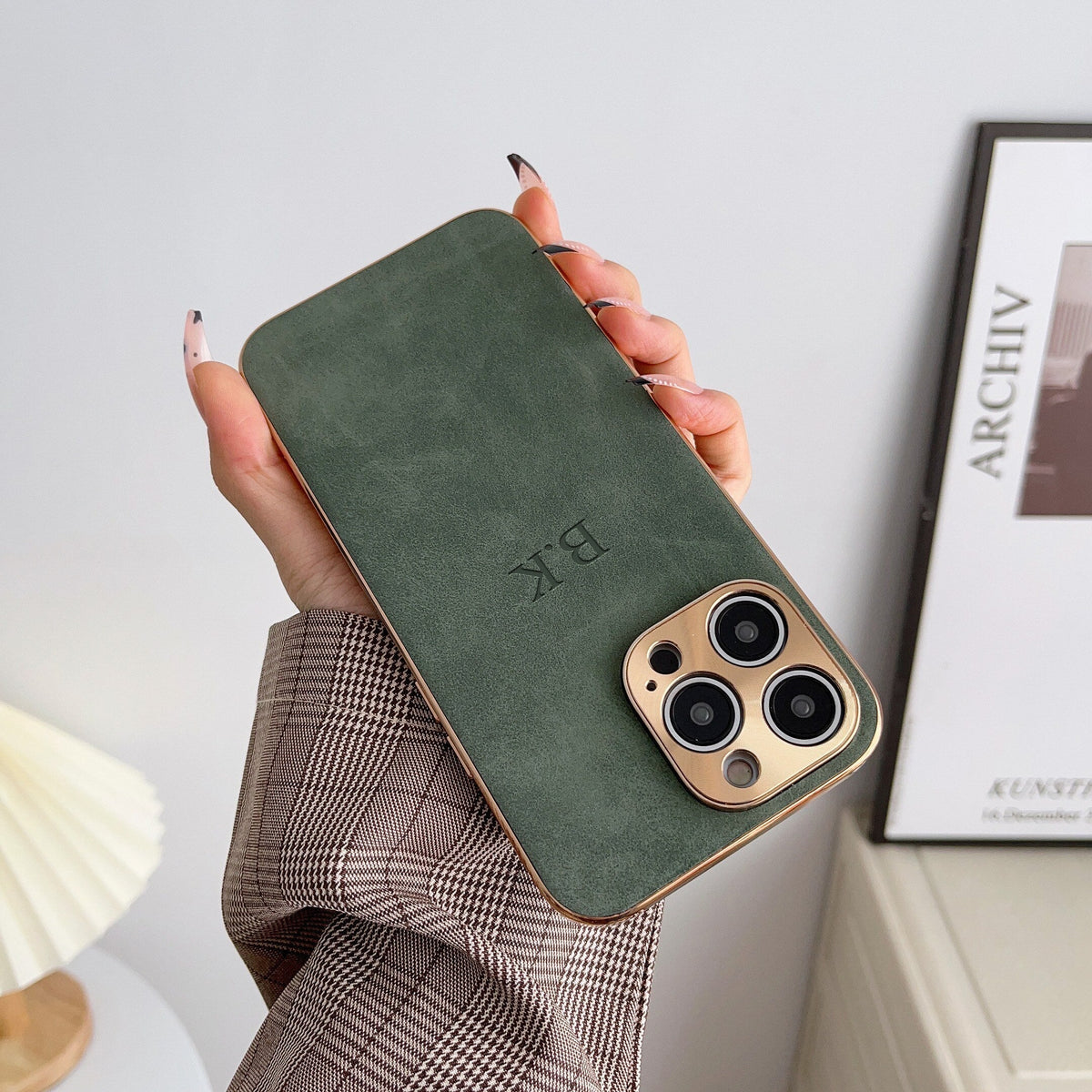 Capa de luxo em pele Luminex para iPhone — estrutura brilhante protetora