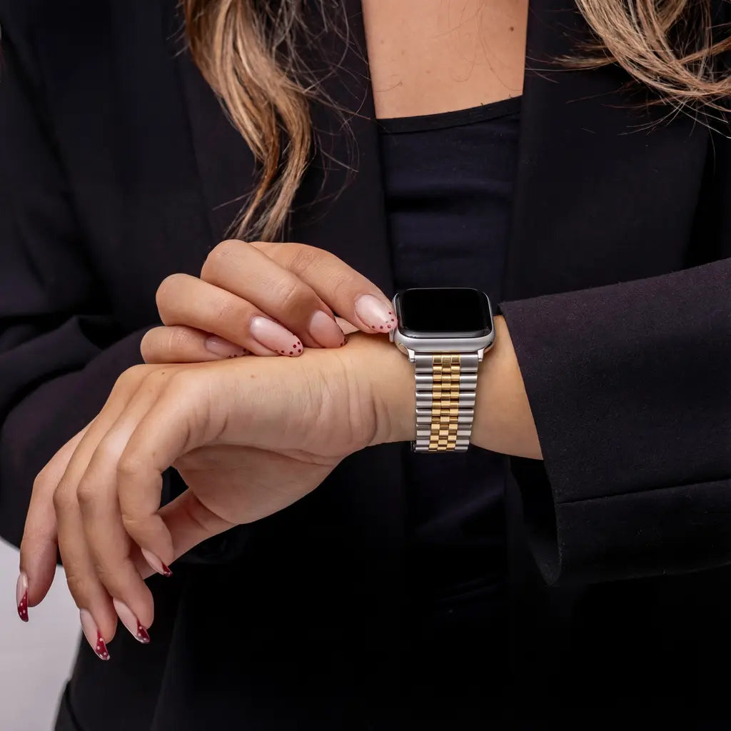 Prémiový stříbrný nebo zlatý jubilejní ocelový řemínek pro Apple Watch | Ventumra