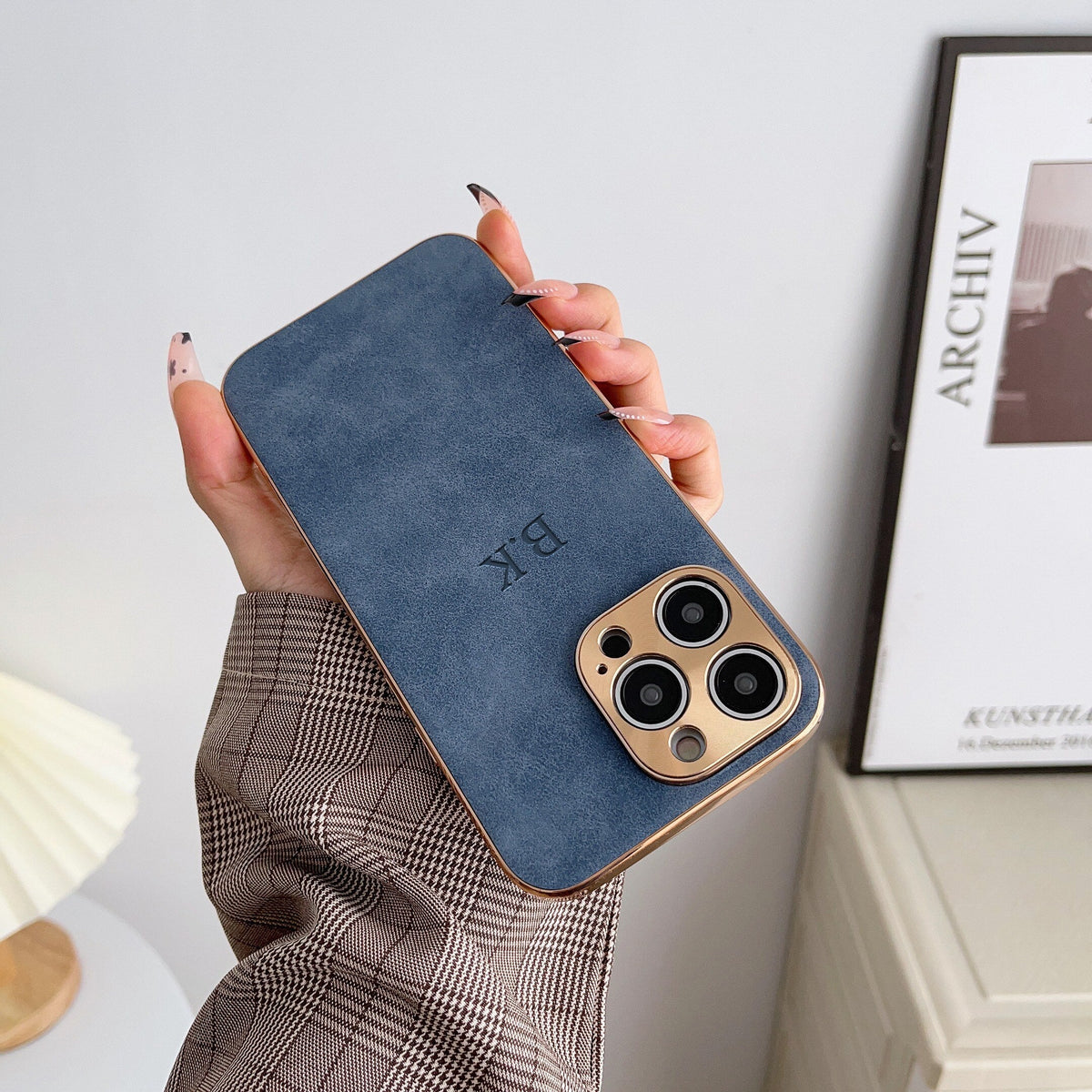 Capa de luxo em pele Luminex para iPhone — estrutura brilhante protetora