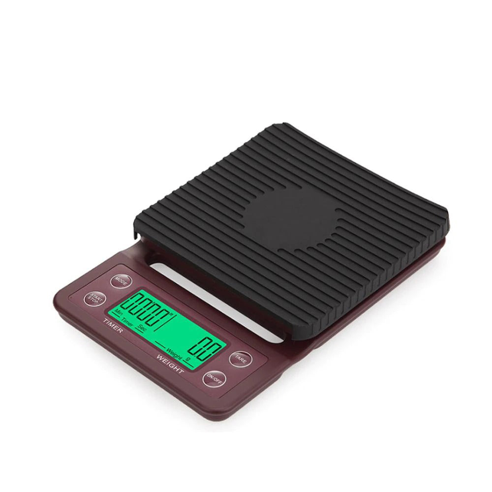 Digital Coffee Scale with Timer and Backlit LCD Display