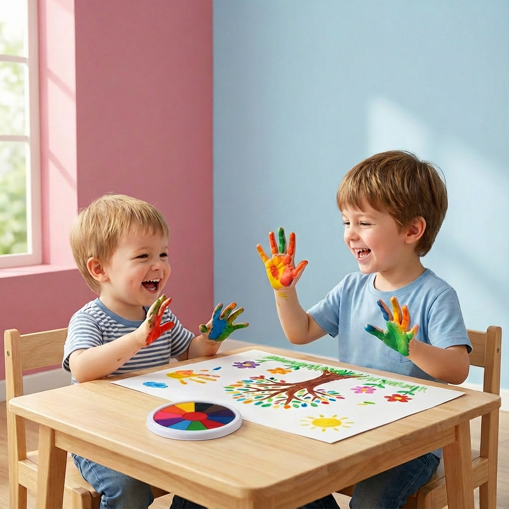 Set di colori a dita per bambini — Colori creativi per piccoli artisti