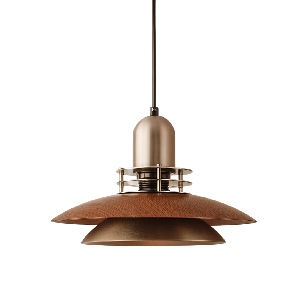 Quorra Walnut Layered Pendant Light For Dining Rooms by Lunera