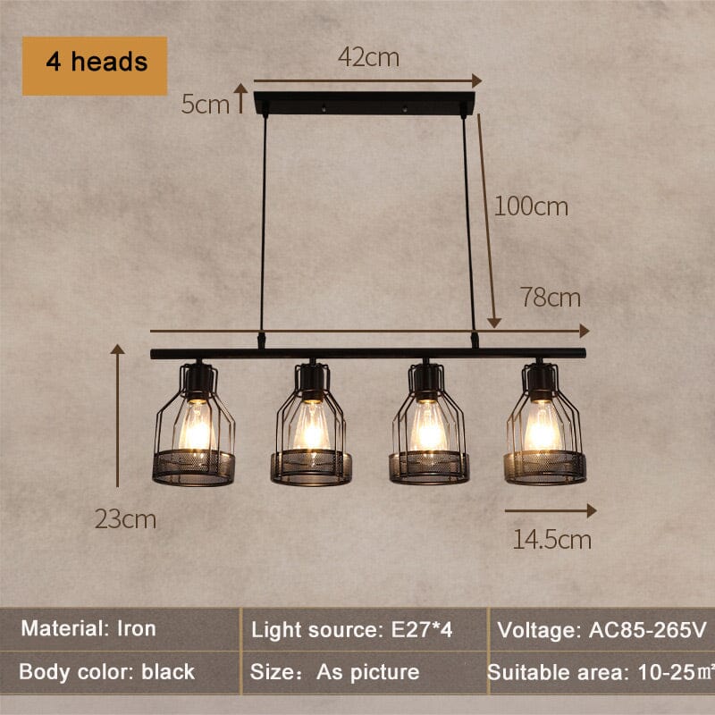 LumaNest Retro Bar Pendant Chandelier Handcrafted Fixture