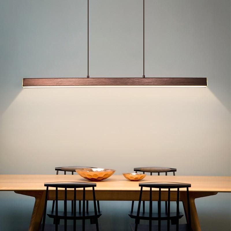 Thala Modern Linear Metal LED Pendant Light Black/Brown - Neutralighting