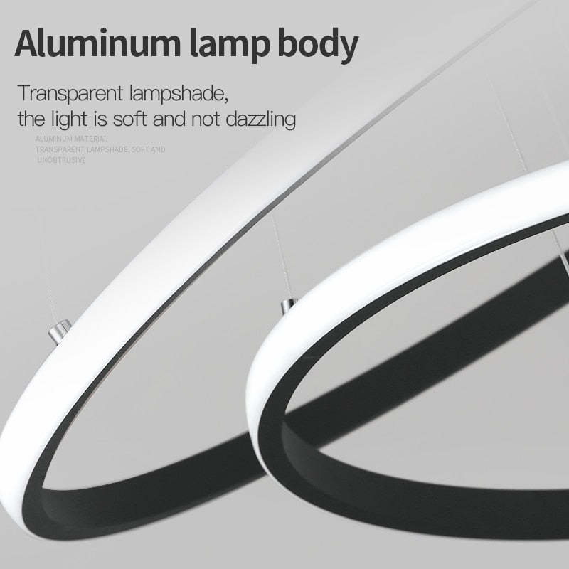 Zin Modern Ring Pendant Light, 2/3/4 Rings | ventumra