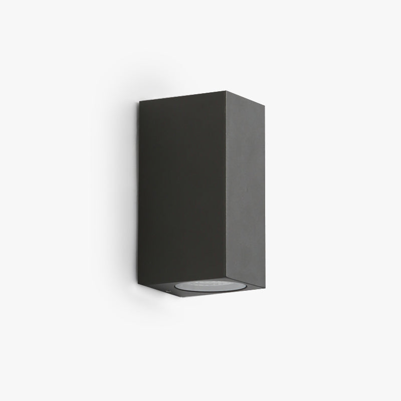 Tavon Minimalist Metal Square Outdoor Wall Lamp, Black - Neutralighting