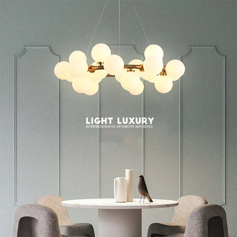 Valentina Bass Glass Bubble Golden Chandelier | ventumra
