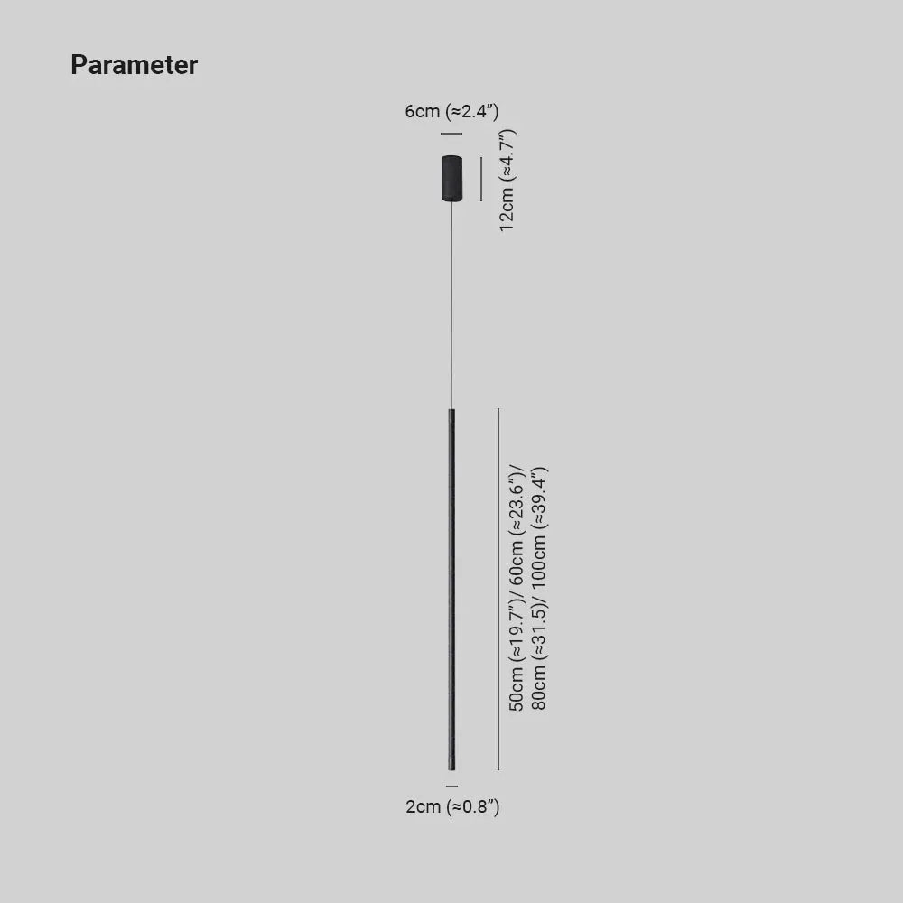 Erix Minimalist Linear Pendant Light Bedside, Black | ventumra