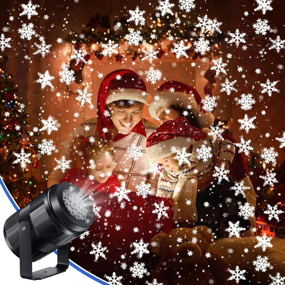 Snowflake Magic LED Projector — USB Powered, Weatherproof