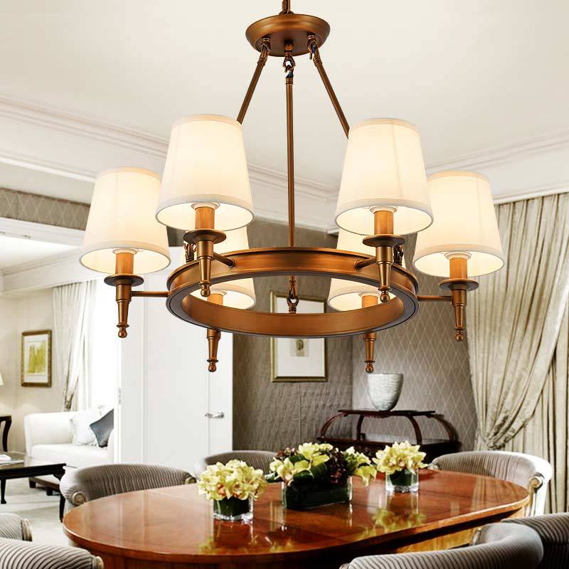 Silva vintage Ring Metal/Fabric Chandelier, Black/Copper | ventumra