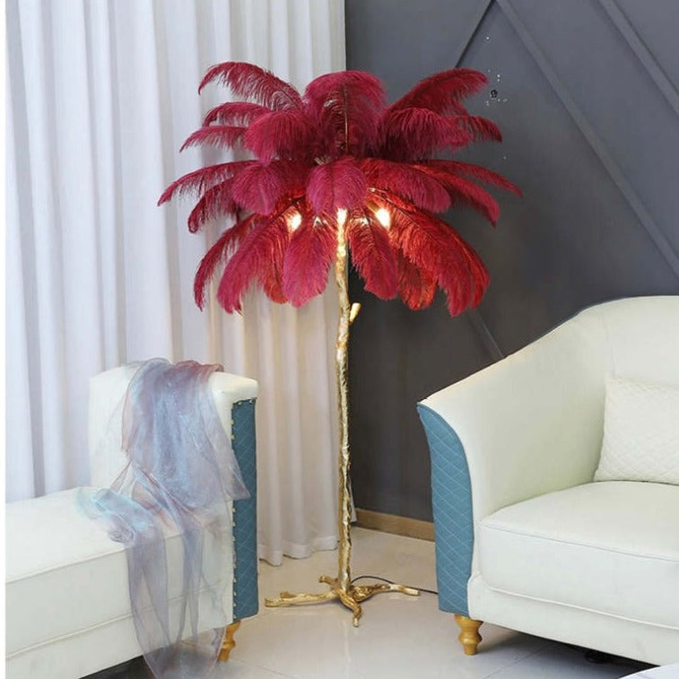 O'Moore Nordic Luxury Unique Ostrich Feather Floor Lamp/Table Lamp | ventumra