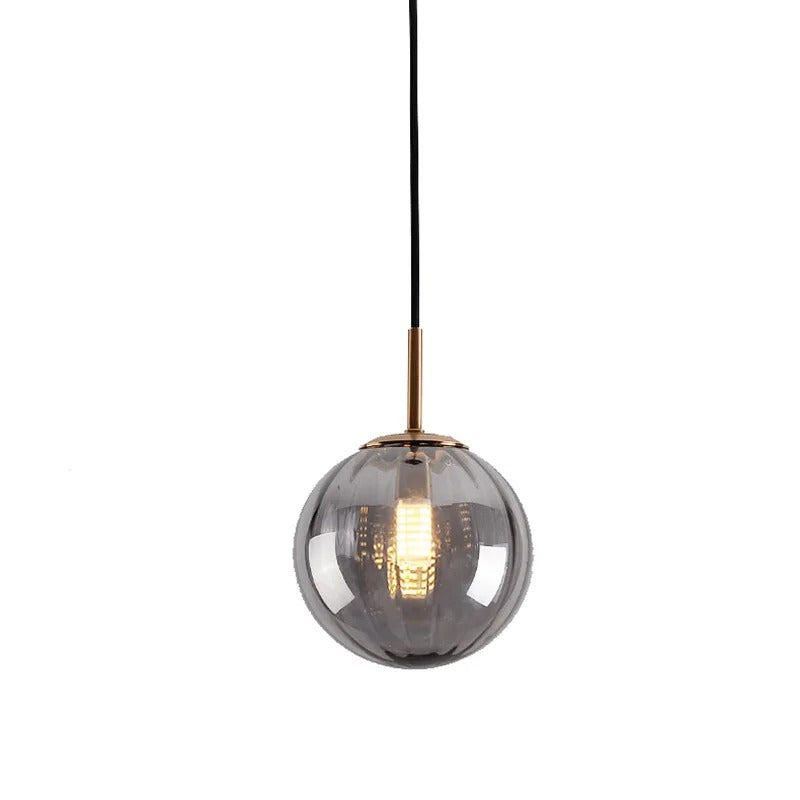LumenGlass Pendant Light with Glass Ball Shade Four Colors