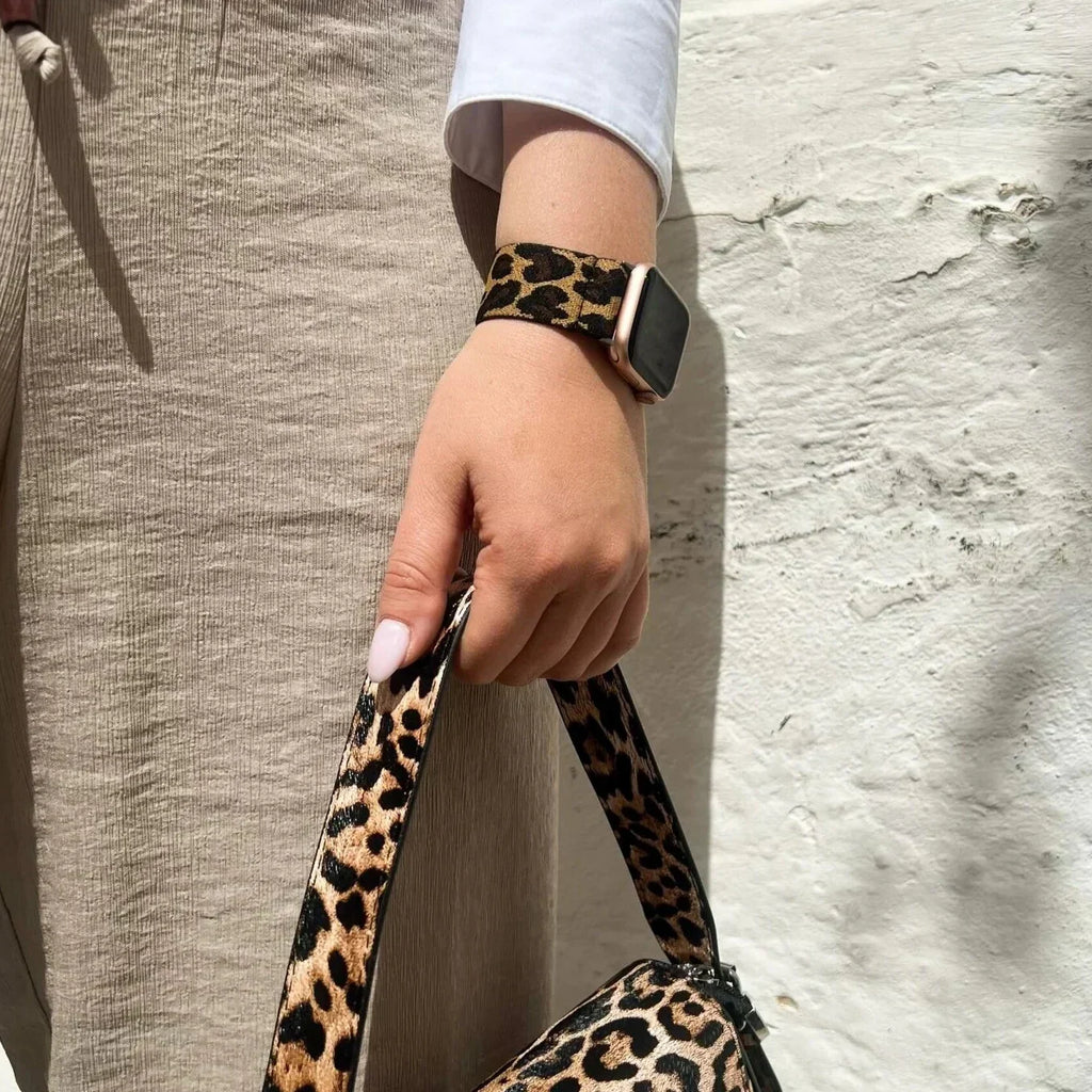 Elastický řemínek s leopardím vzorem pro Apple Watch na každodenní nošení | Ventumra