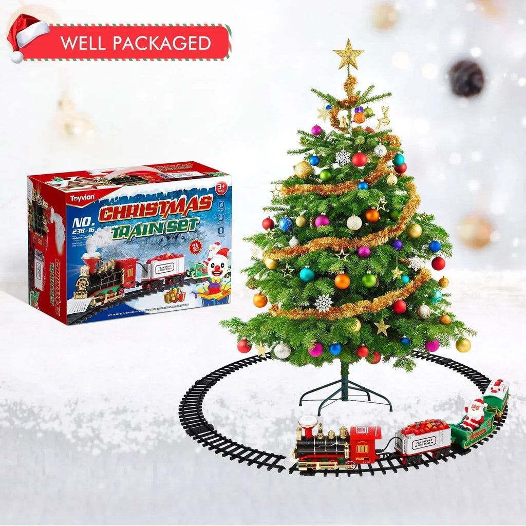 Electric Christmas Train Set for Kids – With Smoke Effect, Lights & Realistic Sounds (Christmas Gift) | ventumra