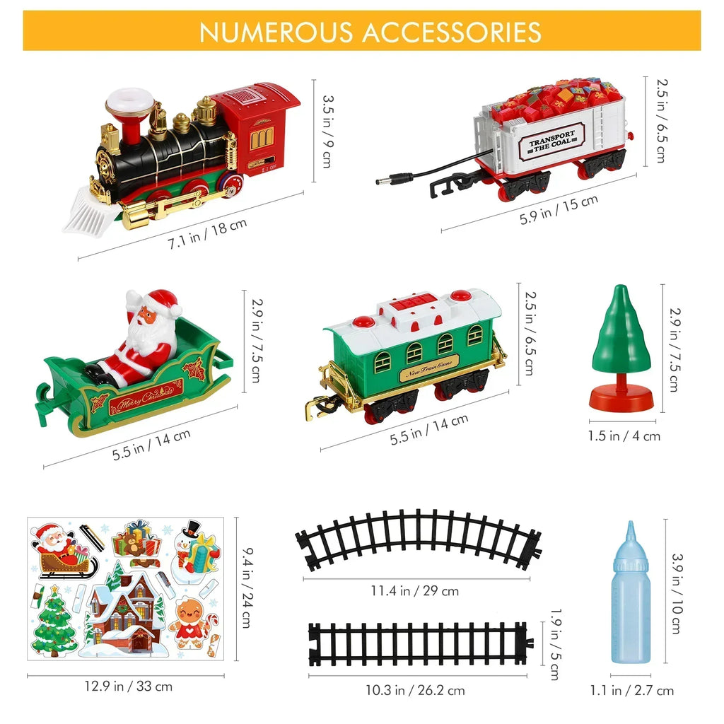 Electric Christmas Train Set for Kids – With Smoke Effect, Lights & Realistic Sounds (Christmas Gift) | ventumra
