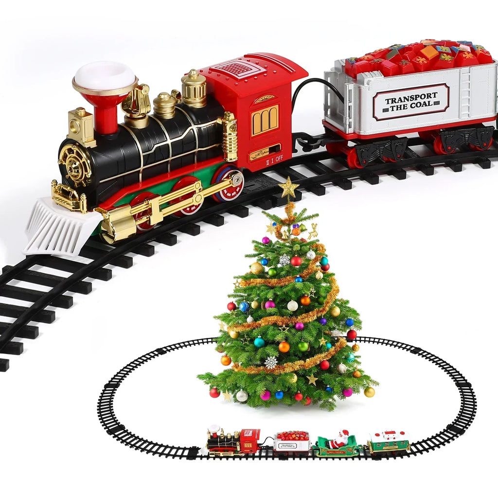 Electric Christmas Train Set for Kids – With Smoke Effect, Lights & Realistic Sounds (Christmas Gift) | ventumra