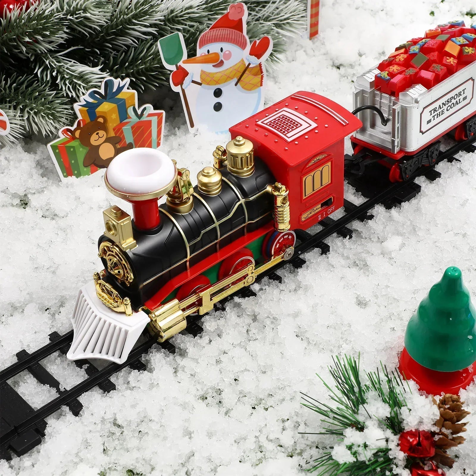 Electric Christmas Train Set for Kids – With Smoke Effect, Lights & Realistic Sounds (Christmas Gift) | ventumra