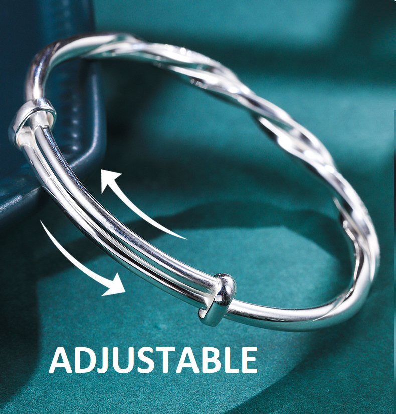 Elegant Twisted Silver Bracelet | ventumra