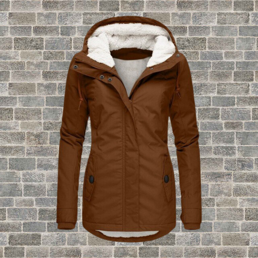 Women's Hooded Winter Parka with Pleats | ventumra