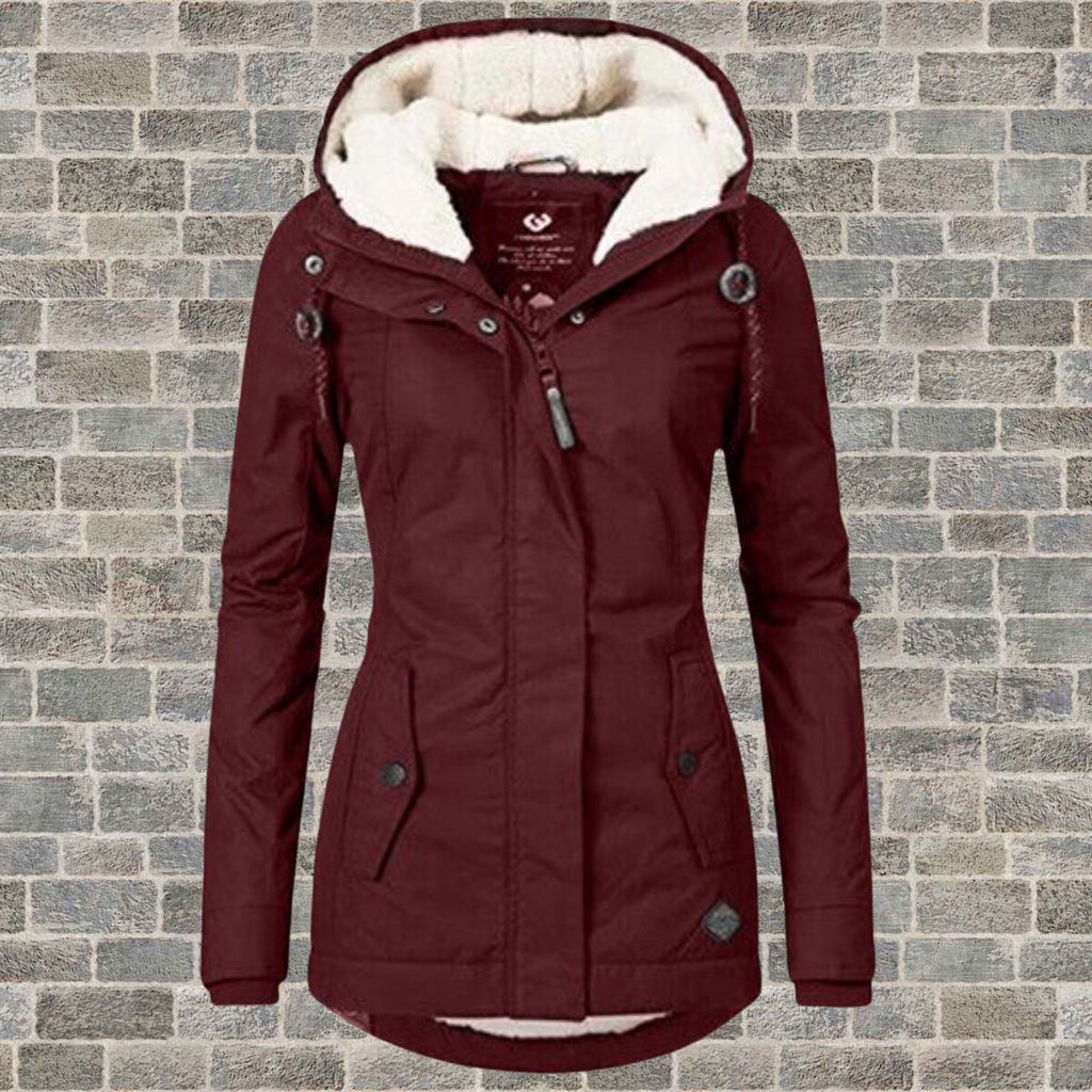 Women's Hooded Winter Parka with Pleats | ventumra