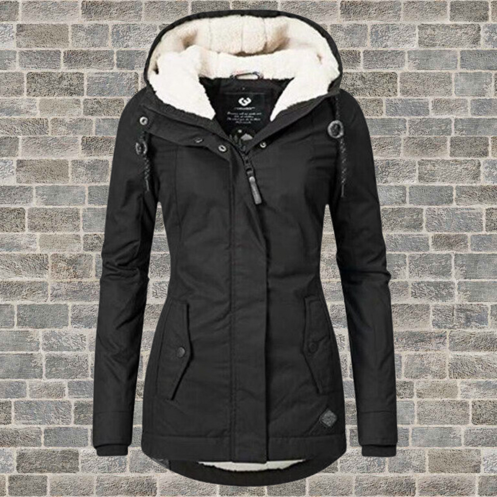 Women's Hooded Winter Parka with Pleats | ventumra