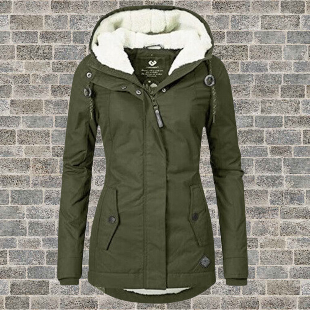 Women's Hooded Winter Parka with Pleats | ventumra