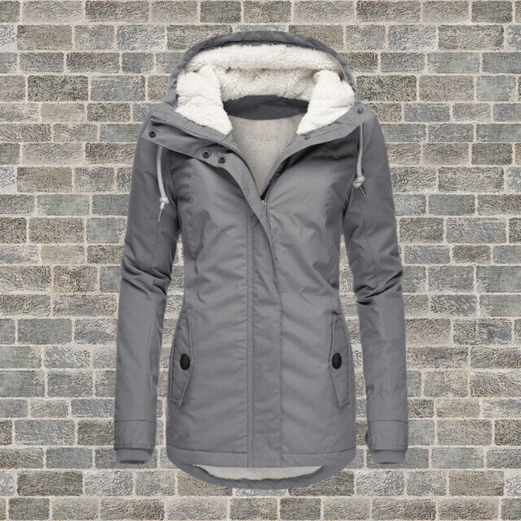 Women's Hooded Winter Parka with Pleats | ventumra