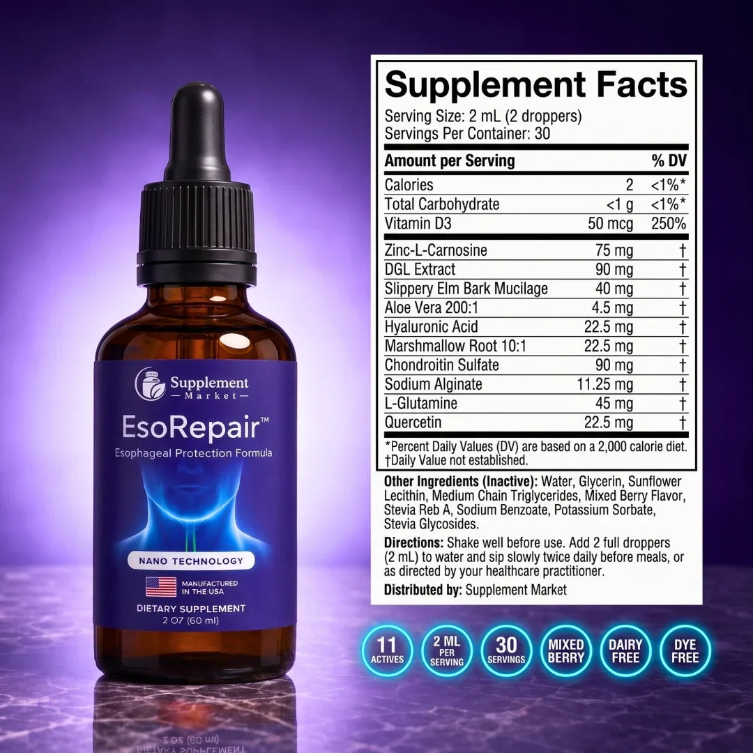 EsoRepair Nano Liquid: edistynyt tuki kurkun ja mahalaukun limakalvolle