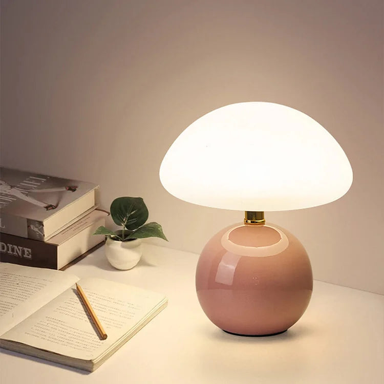 Mushio | Cream Bauhaus Mushroom Accent Lamp For Home Decor