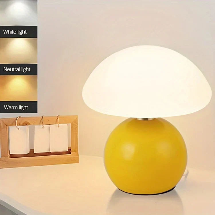Mushio | Cream Bauhaus Mushroom Accent Lamp For Home Decor