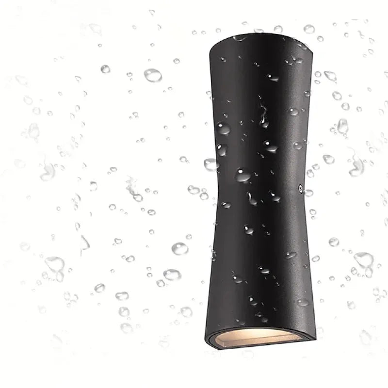 Laxor Minimalist Torch Metal Outdoor Wall Lamp Waterproof, Black/White - Neutralighting
