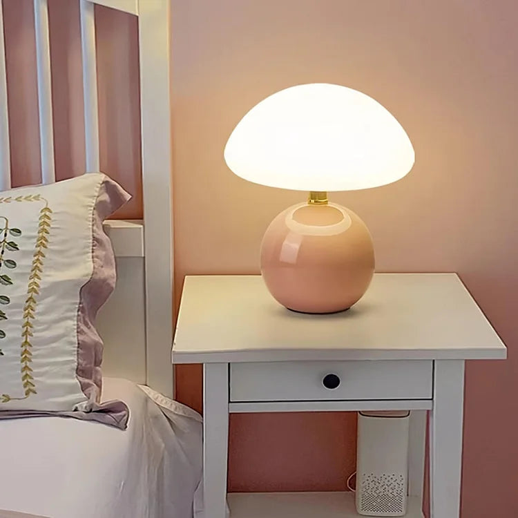 Mushio | Cream Bauhaus Mushroom Accent Lamp For Home Decor