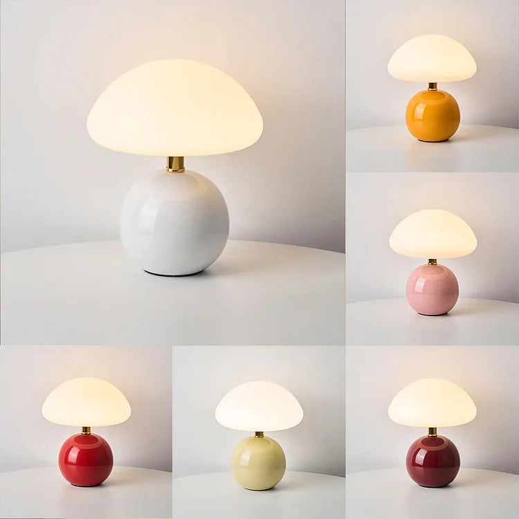 Mushio | Cream Bauhaus Mushroom Accent Lamp For Home Decor
