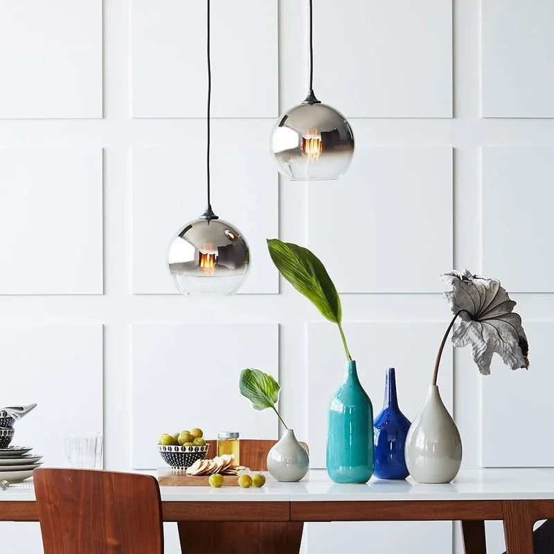 BlossomGlow Rose Pendant Light With Clear Glass Shade And Ombre Finishes