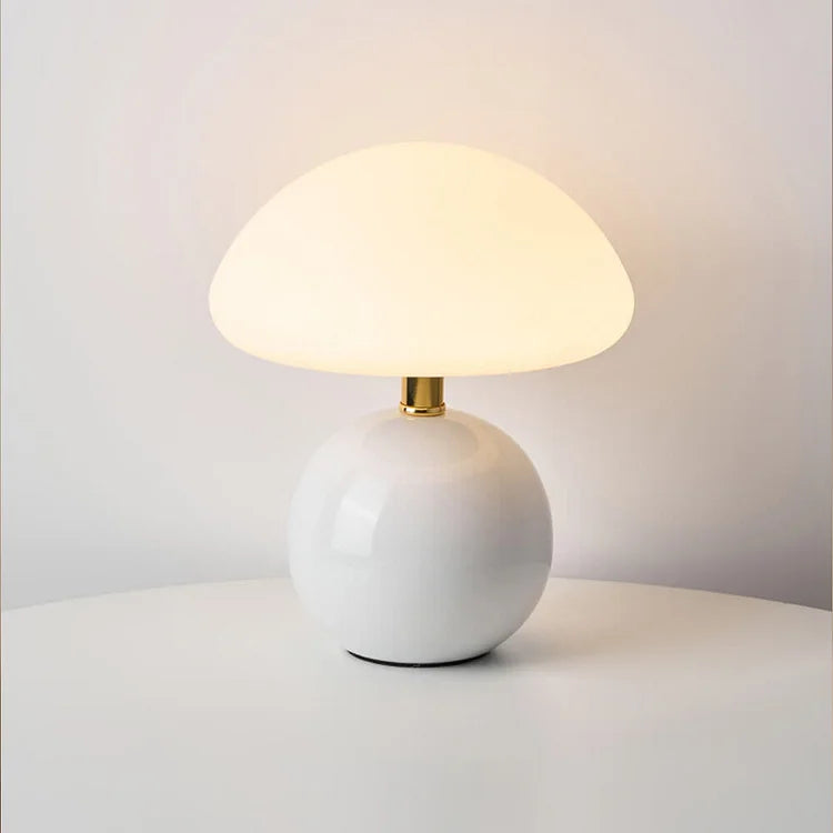 Mushio | Cream Bauhaus Mushroom Accent Lamp For Home Decor