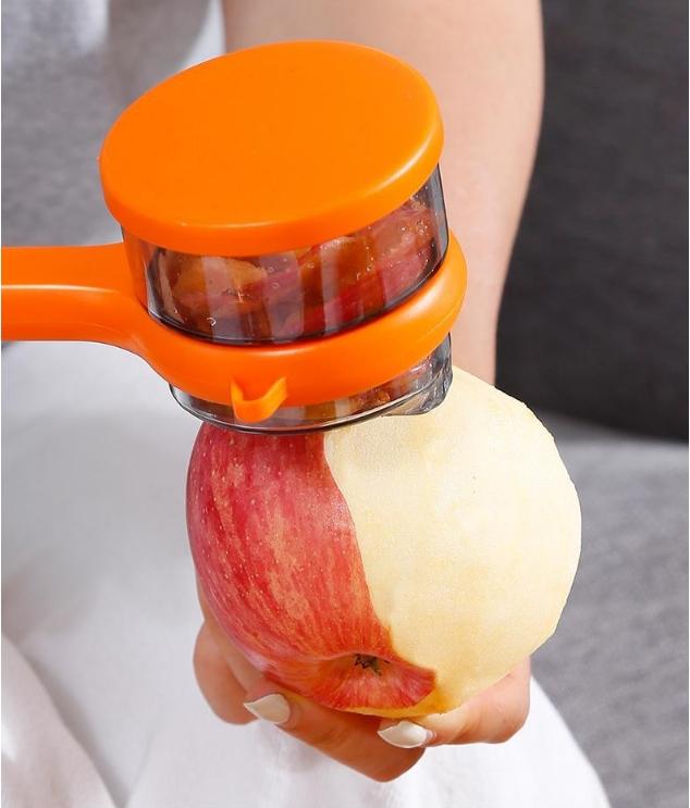 Stainless Steel Peeler with Integrated Peel Collection Container