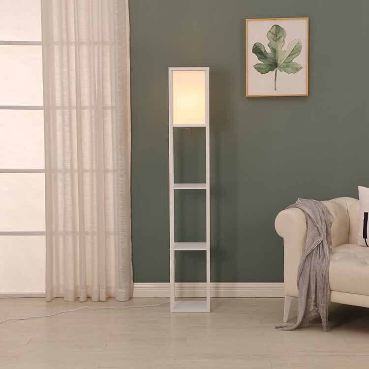 Minimalist Floor Lamp with Shelves for Modern Living